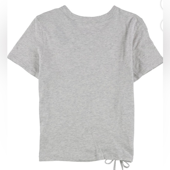 New Aerie Keyhole Tie Detail Tee Shirt Size XL Gray - Picture 2 of 2